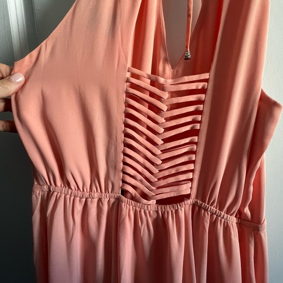NWT Greylin Peach Lattice Back Cocktail Dress - Picture 2 of 6